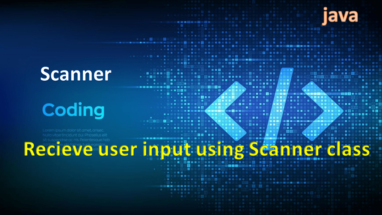 Recieve user input using Scanner class