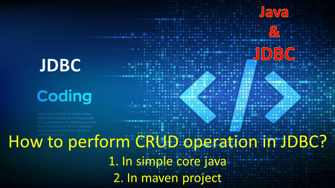 CRUD operation in JDBC