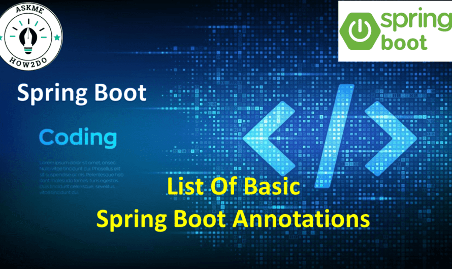 1. List of basic spring boot annotations- Tested